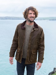 Celtic & Co. Mens Waxed 100% Cotton Brown Jacket - Image 3 of 9