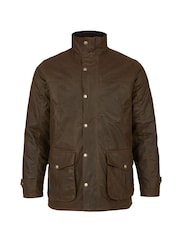 Celtic & Co. Mens Waxed 100% Cotton Brown Jacket - Image 4 of 9