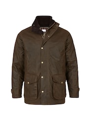Celtic & Co. Mens Waxed 100% Cotton Brown Jacket - Image 7 of 9