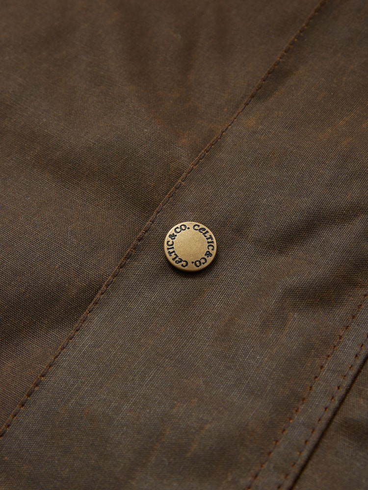 Celtic & Co. Mens Waxed 100% Cotton Brown Jacket - Image 9 of 9