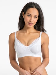 JoJo Maman Bébé White Lace Trim Maternity & Nursing Bra - Image 1 of 3