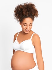 JoJo Maman Bébé White Lace Trim Maternity & Nursing Bra - Image 3 of 3