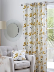Fusion Yellow Dacey Eyelet Curtains - Image 1 of 4