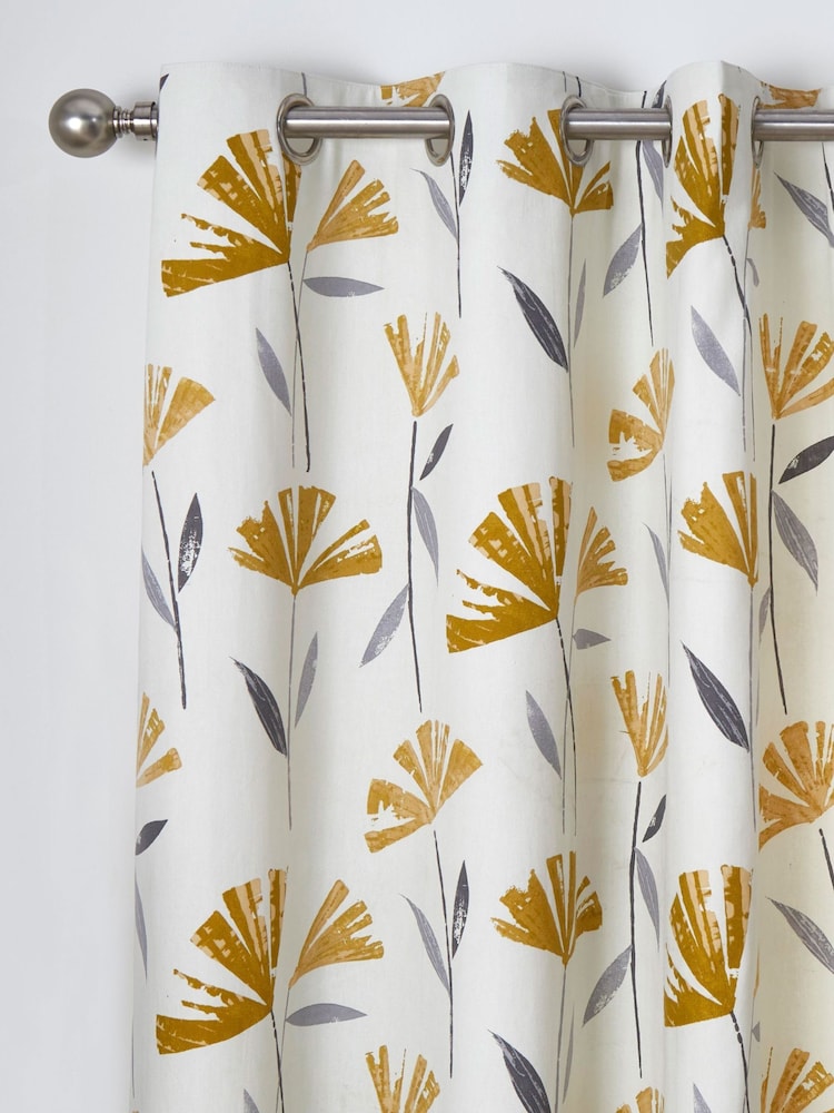 Fusion Yellow Dacey Eyelet Curtains - Image 4 of 4