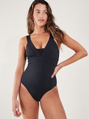 Accessorize Black Mesh Shaping Lexi Swimsuit - Image 1 of 4