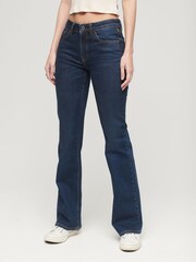 Superdry Blue Mid Rise Slim Flare Jeans - Image 1 of 8