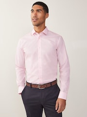 Pink Slim Fit Easy Care Single Cuff Shirt - Image 1 of 7