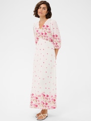 Kaffe White KArosine V-Neck Printed Maxi Dress - Image 1 of 5