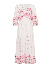 Kaffe White KArosine V-Neck Printed Maxi Dress - Image 4 of 5