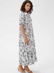 Kaffe White KAamina Floral Print Shirt Dress - Image 1 of 5