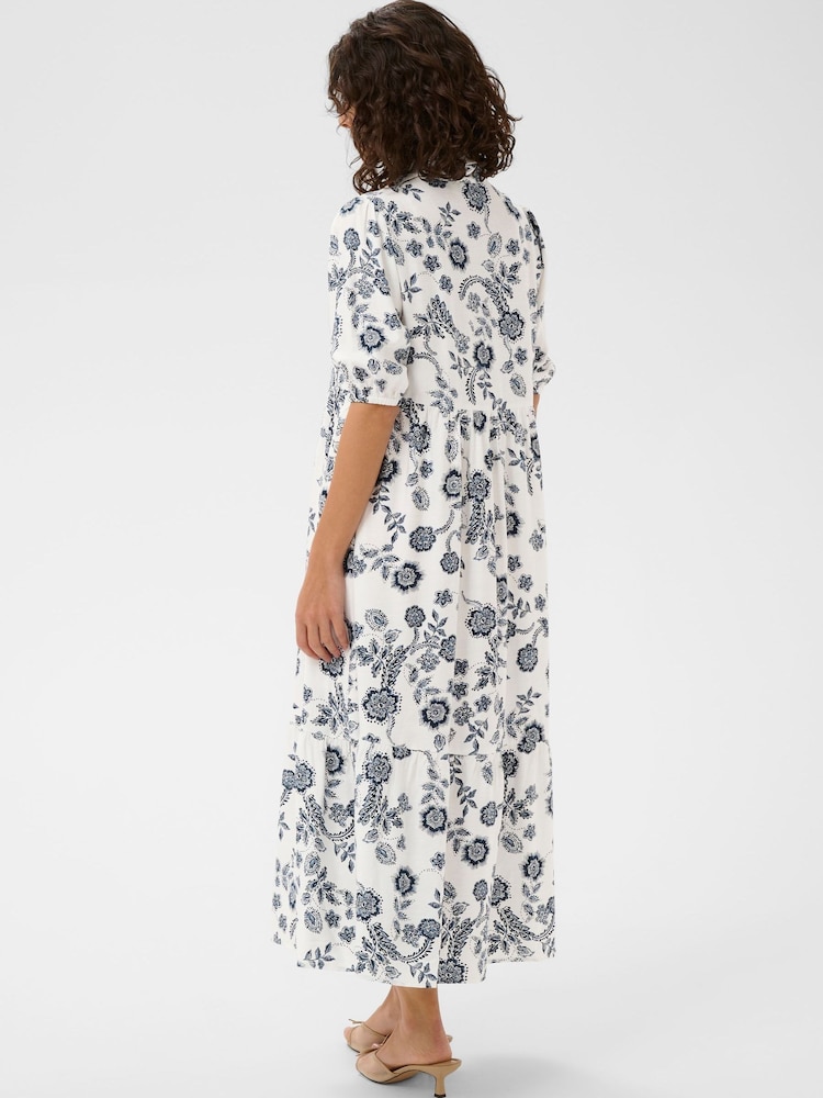 Kaffe White KAamina Floral Print Shirt Dress - Image 2 of 5