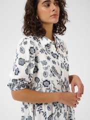 Kaffe White KAamina Floral Print Shirt Dress - Image 3 of 5