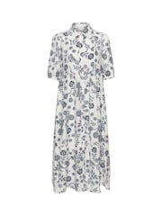 Kaffe White KAamina Floral Print Shirt Dress - Image 4 of 5