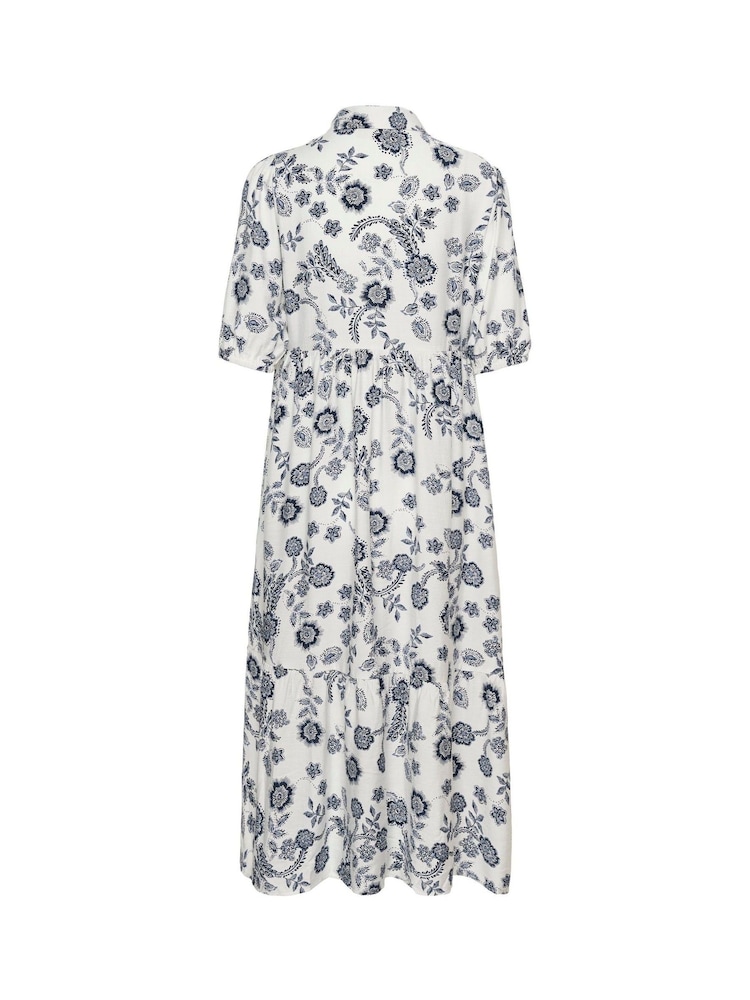 Kaffe White KAamina Floral Print Shirt Dress - Image 5 of 5