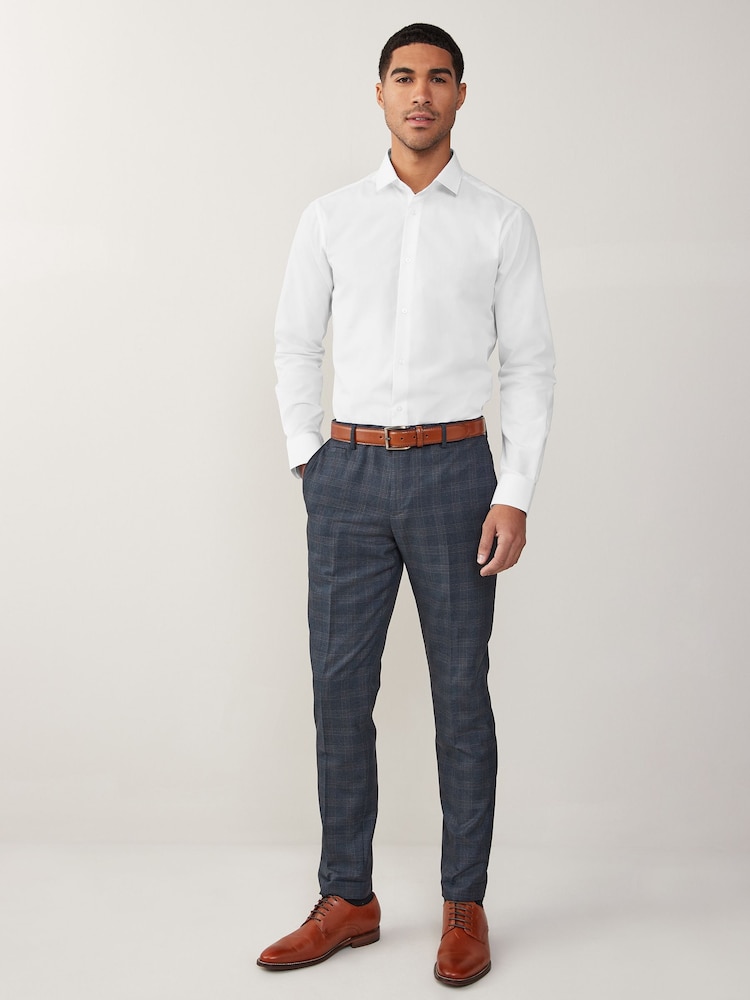 White Regular Fit Easy Care Single Cuff Smart Shirt - Image 3 of 8