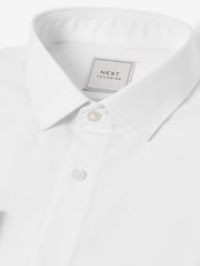 White Regular Fit Easy Care Single Cuff Smart Shirt - Image 7 of 8