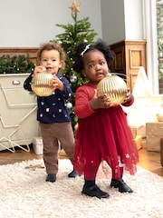 JoJo Maman Bébé Red Reindeer Party Dress - Image 3 of 6