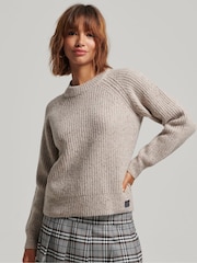 Weiß - Superdry Tweed-Pullover mit Rundhalsausschnitt - Bild 1 von 5