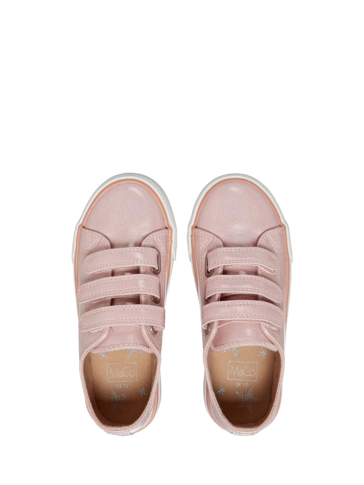 M&Co Girls Pink Metallic Trainers - Image 3 of 3 M&Co Girls Pink Metallic Trainers - Image 3 of 3