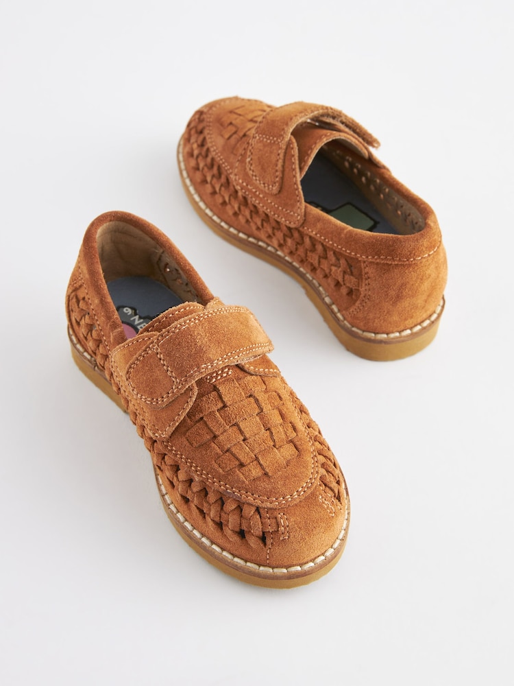 Marron fauve - Mocassins tressés en cuir - Image 4 of 6