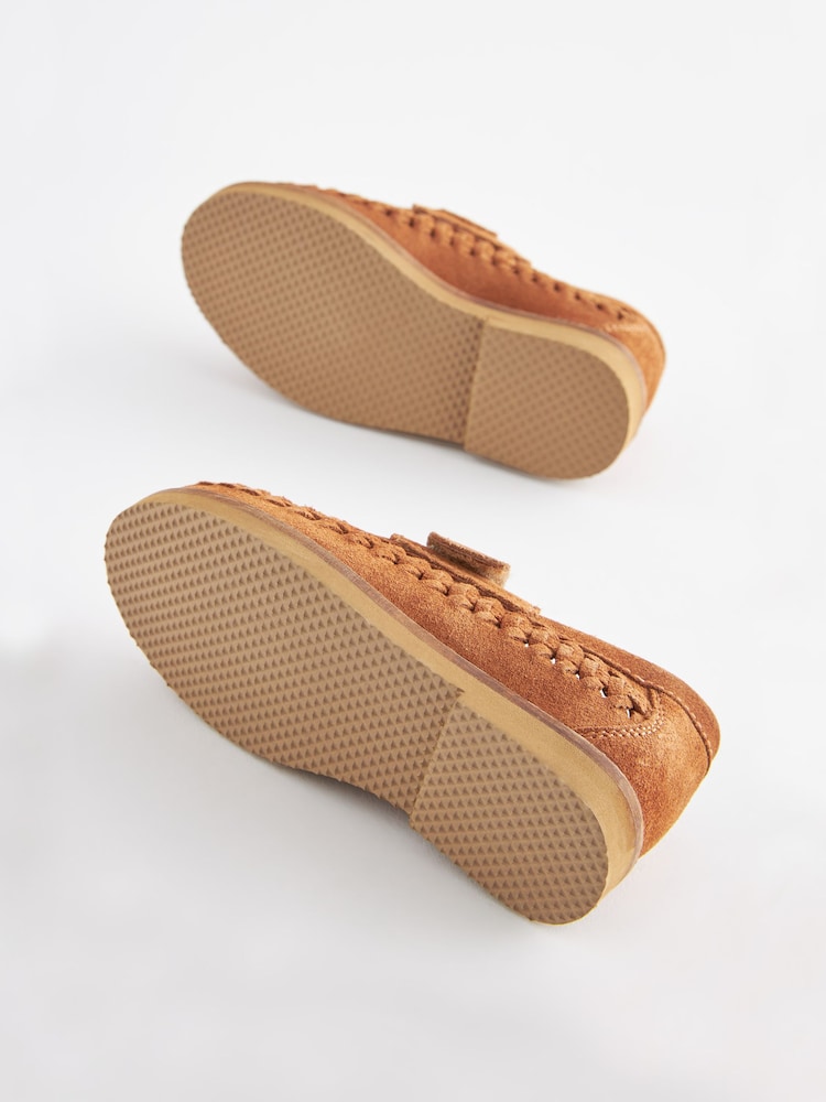 Marron fauve - Mocassins tressés en cuir - Image 5 of 6
