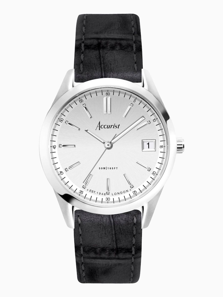 Accurist Womens Black Everyday Leather Strap Analogue Watch - Image 1 of 7