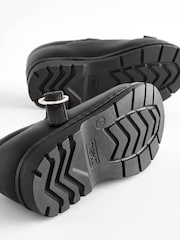 Black Matt Wide Fit (G) School Junior Bow T-Bar Shoes - Image 7 of 7