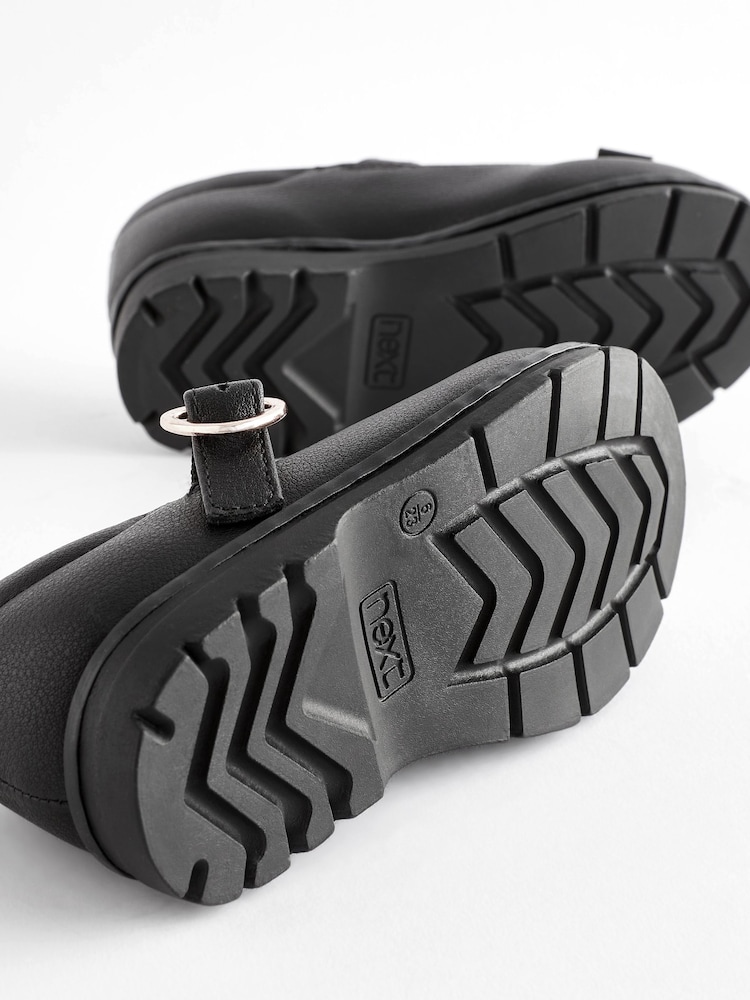 Black Matt Wide Fit (G) School Junior Bow T-Bar Shoes - Image 7 of 7