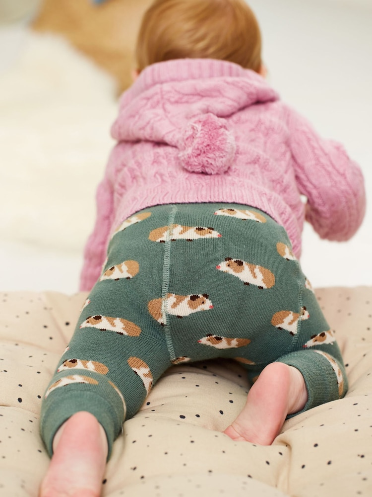 JoJo Maman Bébé Green Guinea Pig Extra Thick Leggings - Image 2 of 4