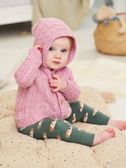 JoJo Maman Bébé Green Guinea Pig Extra Thick Leggings - Image 3 of 4