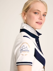 Joules Official Badminton Cream & Navy Polo Shirt - Image 5 of 8