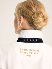 Joules Official Badminton Cream & Navy Polo Shirt - Image 6 of 8