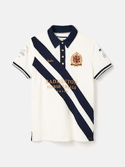 Joules Official Badminton Cream & Navy Polo Shirt - Image 8 of 8