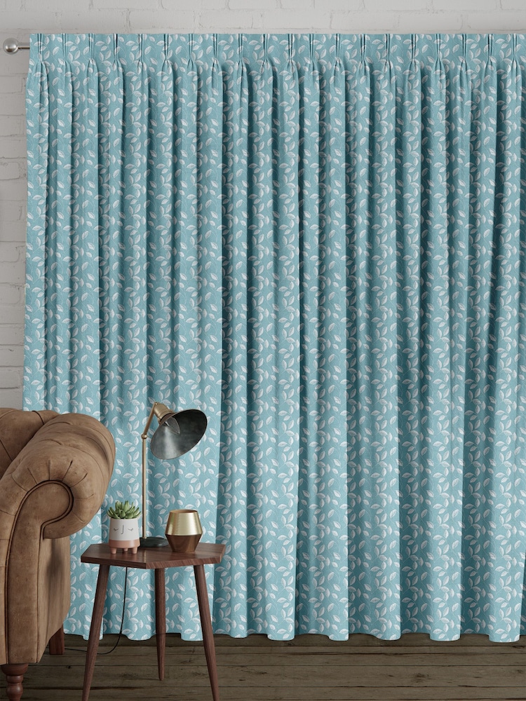 Teal Blue Mallix Made To Measure Curtains - Image 2 of 9