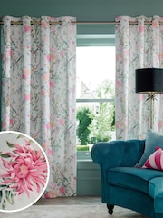 Duck Egg Blue Emporium Floral Eyelet Blackout/Thermal Curtains - Image 1 of 11