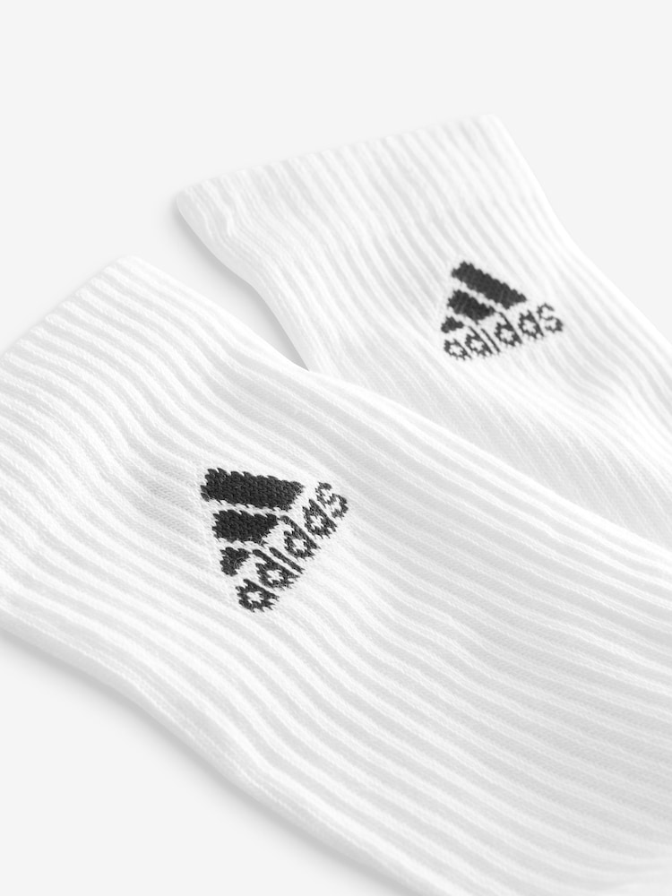 adidas White/Black Cushioned Crew Socks 6 Pack - Image 4 of 5