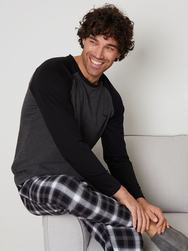 Threadbare Grey Cotton Pyjamas Set - Image 1 of 5