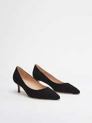 LK Bennett Black Audrey Suede Court Shoes - Image 2 of 3