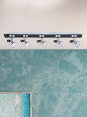 Searchlight Chrome Fire 5 Light Matt Black Chrome Bar Spotlight - Image 1 of 3