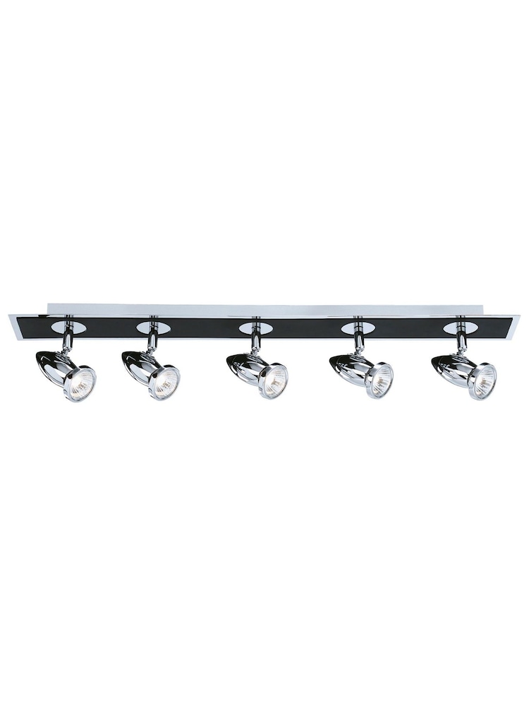 Searchlight Chrome Fire 5 Light Matt Black Chrome Bar Spotlight - Image 3 of 3