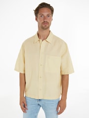 Calvin Klein Yellow Linen Button Down Shirt - Image 1 of 5