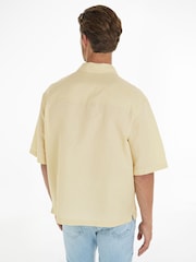 Calvin Klein Yellow Linen Button Down Shirt - Image 2 of 5