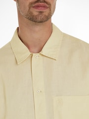 Calvin Klein Yellow Linen Button Down Shirt - Image 3 of 5