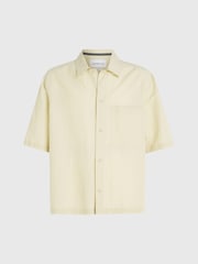 Calvin Klein Yellow Linen Button Down Shirt - Image 4 of 5