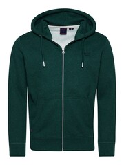 Superdry Campus Green Marl Vintage Logo Embossed Zip-Up Hoodie - Image 6 of 6