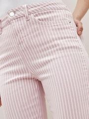 Pink Stripe Cropped Slim Jeans - Image 4 of 5