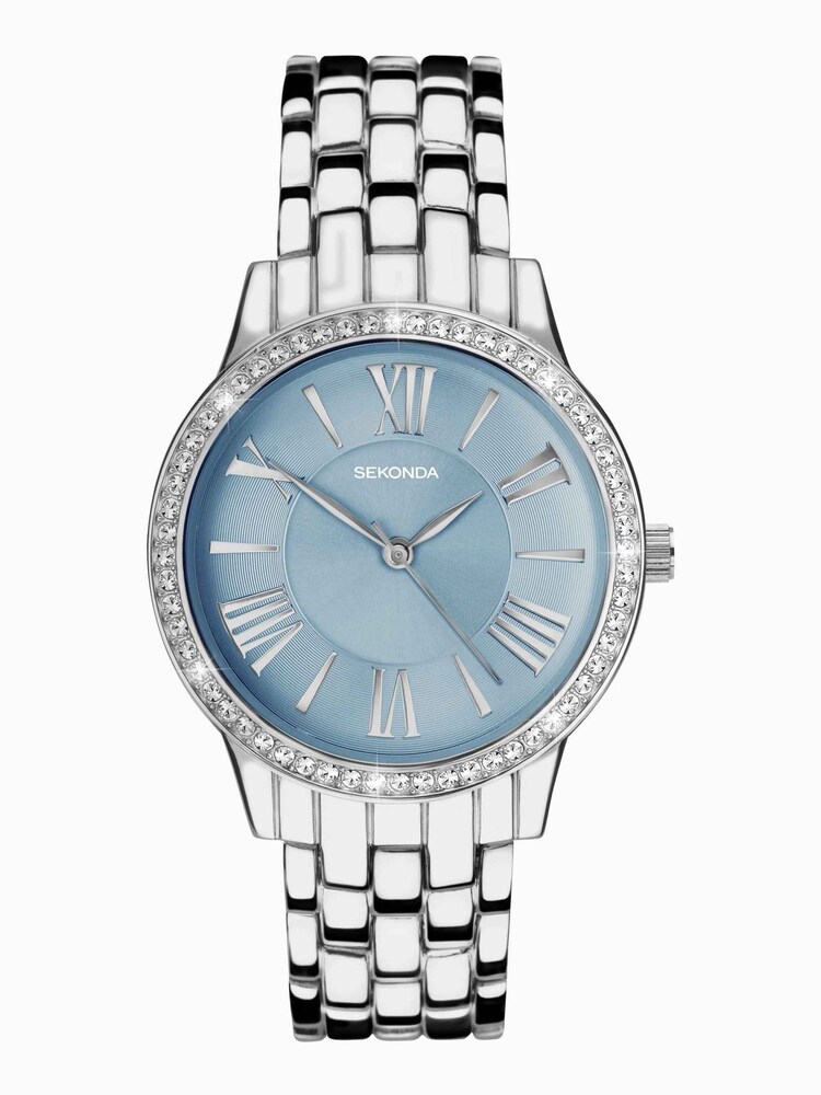 Sekonda Ladies Blue Silver Alloy Bracelet Watch - Image 1 of 5 Sekonda Ladies Blue Silver Alloy Bracelet Watch - Image 1 of 5
