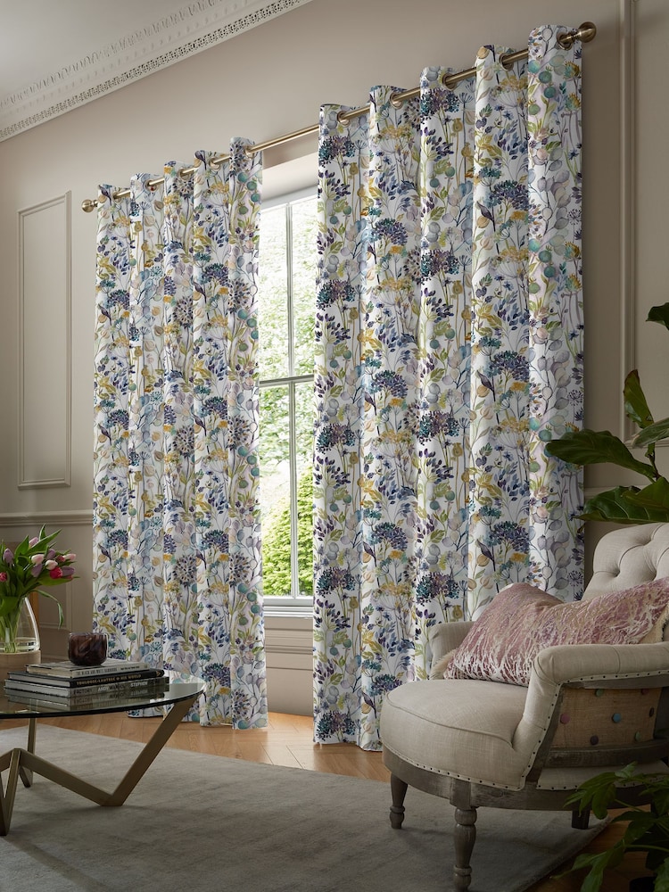Voyage Sky Blue Country Hedgerow Made to Measure Curtains - Image 2 of 8