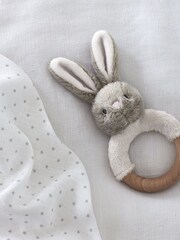 The White Company Pink Bonnie Bunny Rattle - Image 1 of 2