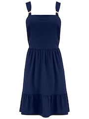 Pour Moi Navy Blue Lena Pique Jersey Dress - Image 4 of 5